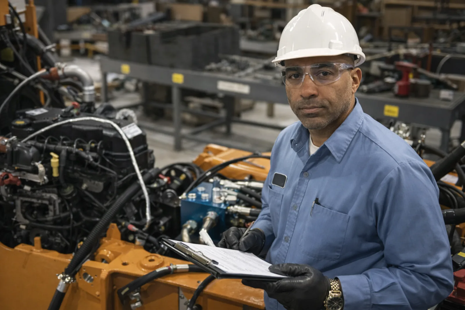 Mechanical and hydraulic field engineering beside industrial machinery